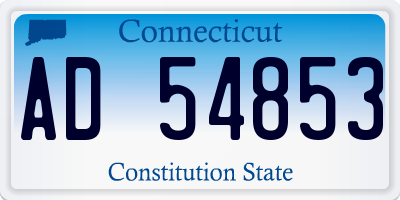 CT license plate AD54853