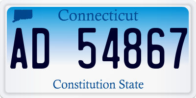CT license plate AD54867