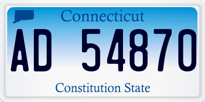 CT license plate AD54870