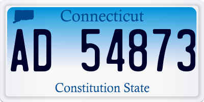 CT license plate AD54873