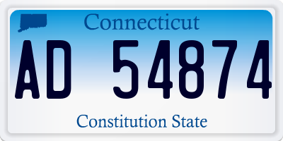 CT license plate AD54874
