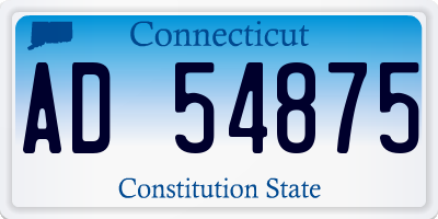 CT license plate AD54875
