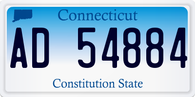 CT license plate AD54884