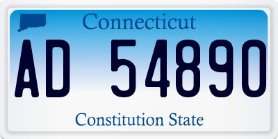 CT license plate AD54890