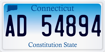CT license plate AD54894