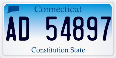 CT license plate AD54897