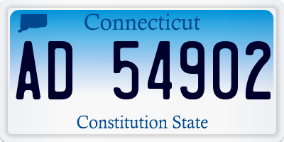 CT license plate AD54902