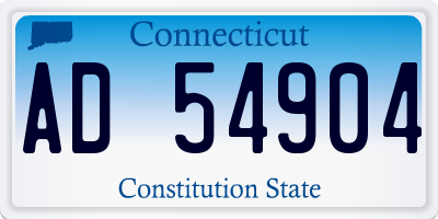 CT license plate AD54904
