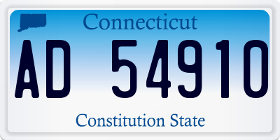 CT license plate AD54910
