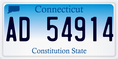 CT license plate AD54914