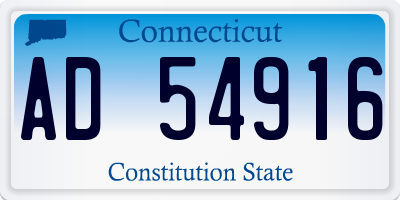 CT license plate AD54916