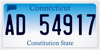 CT license plate AD54917
