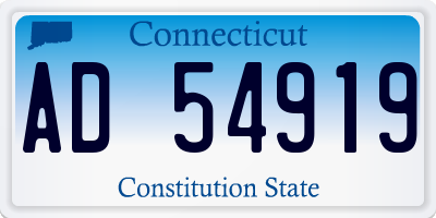 CT license plate AD54919