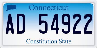 CT license plate AD54922