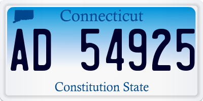 CT license plate AD54925