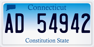 CT license plate AD54942