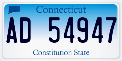 CT license plate AD54947