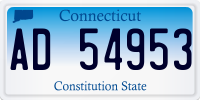CT license plate AD54953