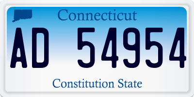 CT license plate AD54954
