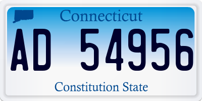 CT license plate AD54956