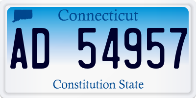 CT license plate AD54957