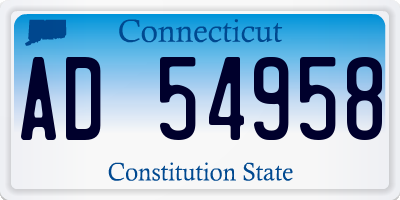 CT license plate AD54958