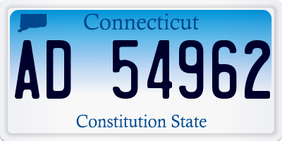CT license plate AD54962