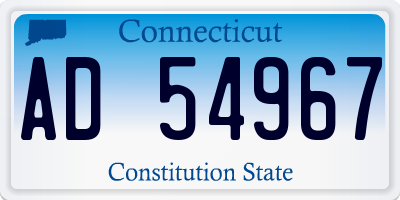 CT license plate AD54967