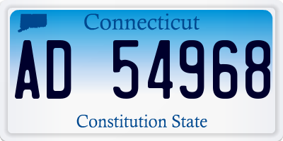CT license plate AD54968