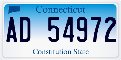CT license plate AD54972