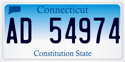 CT license plate AD54974