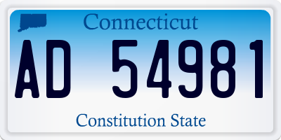 CT license plate AD54981