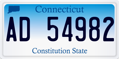 CT license plate AD54982