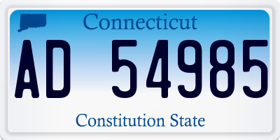 CT license plate AD54985