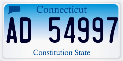 CT license plate AD54997