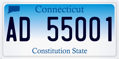 CT license plate AD55001
