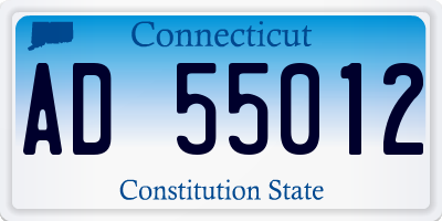 CT license plate AD55012