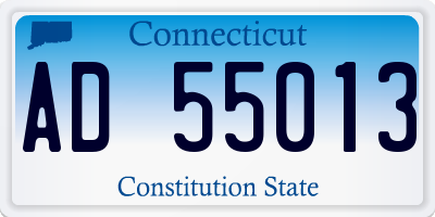 CT license plate AD55013