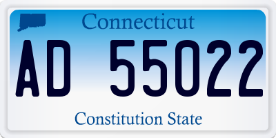 CT license plate AD55022