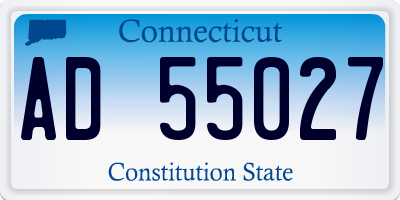 CT license plate AD55027
