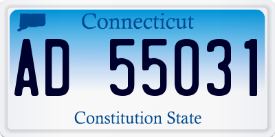 CT license plate AD55031