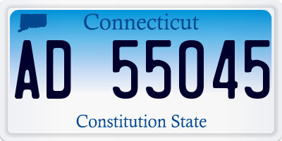 CT license plate AD55045