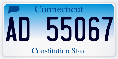CT license plate AD55067