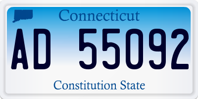 CT license plate AD55092