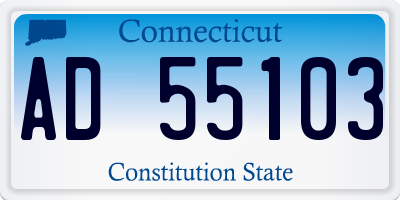 CT license plate AD55103