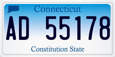 CT license plate AD55178