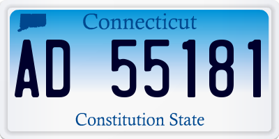 CT license plate AD55181