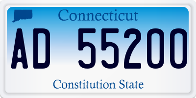 CT license plate AD55200