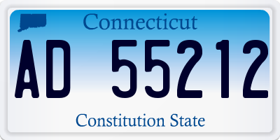 CT license plate AD55212