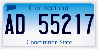 CT license plate AD55217